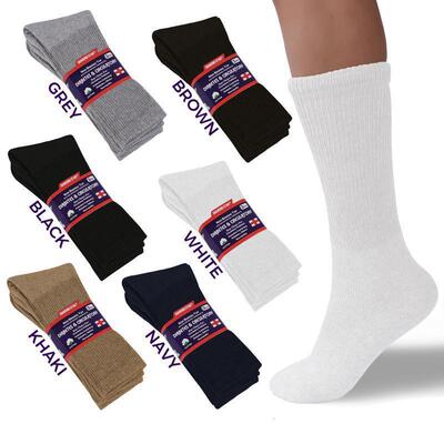 12 Pairs Unisex Non Binding Diabetic Crew Socks Men Women