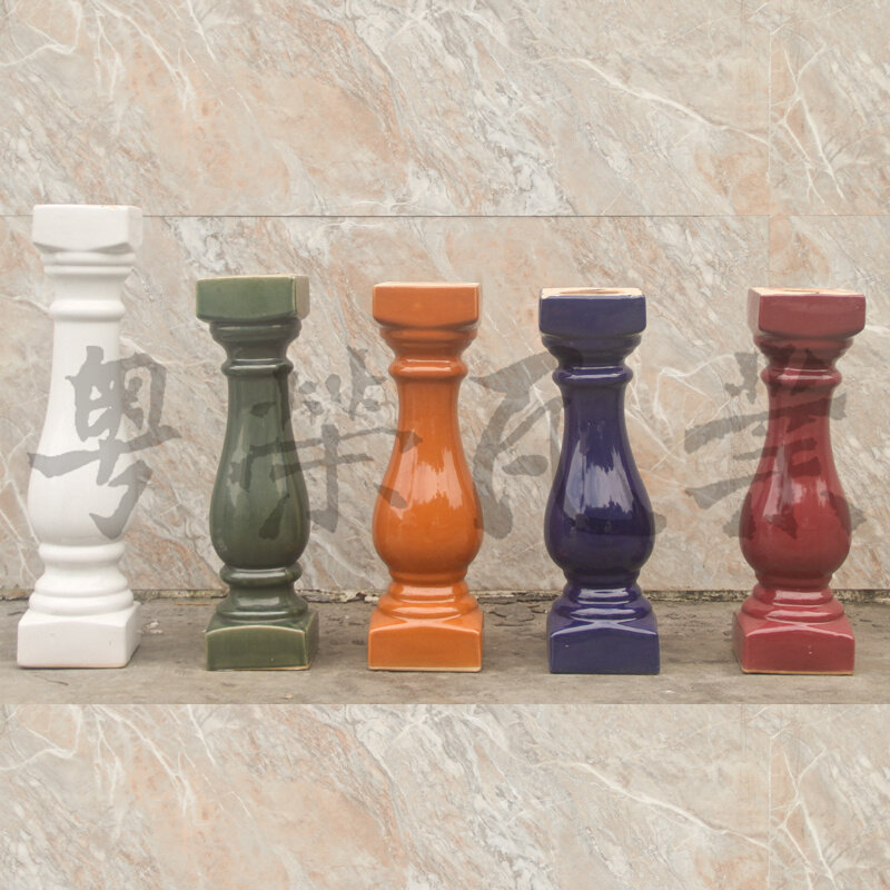 佛山围栏兰花瓶栏杠葫芦瓶拦杆陶瓷瓶阳台栏杆立柱子琉璃瓦宫廷柱