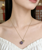 小众设计 紫色大漆葫芦项链 东方美学