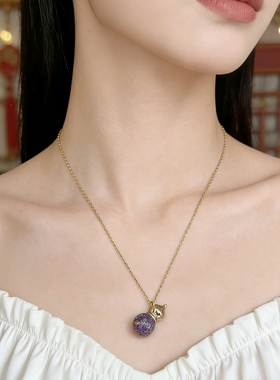 2. 东方美学 紫色大漆葫芦项链 小众设计