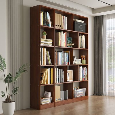 北欧全实木高档轻奢日式书柜置物架客厅落地带门多层书架自由组合