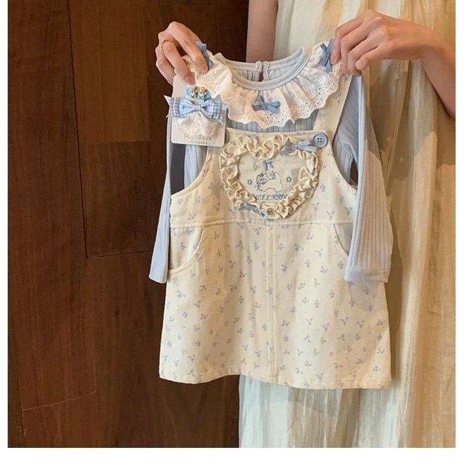 女童背带裙2025新款春夏碎花小童可爱女宝宝时髦甜美两件套甜美