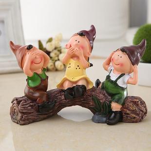 爆款现代家饰树脂工艺品可爱摆件生日礼物三不娃娃不看不听不说