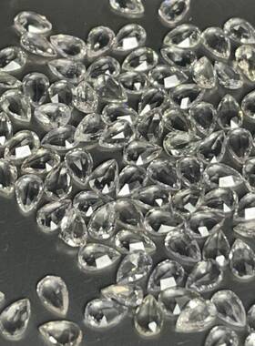 爆款天然白蓝宝水滴1.5*2.5-2*3毫米梨形玫瑰切工首饰配石