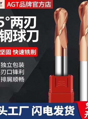 AGT 55度钨钢球刀2刃圆头球形合金铣刀cnc数控刀具R型球头立铣刀