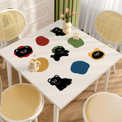 多巴胺正方形桌布防水防油防烫餐桌垫免洗客厅茶几台布八仙桌桌布