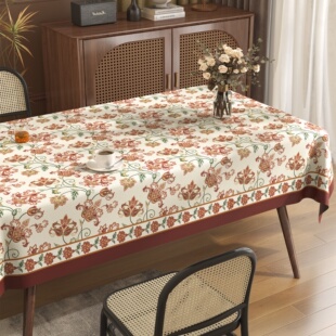 美式复古桌布免洗防水防油防烫隔热长方形餐桌布2026新款茶几台布