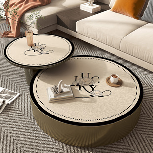 法式圆形茶几垫防水防油免洗餐桌垫轻奢高级感小圆桌桌垫茶几桌布