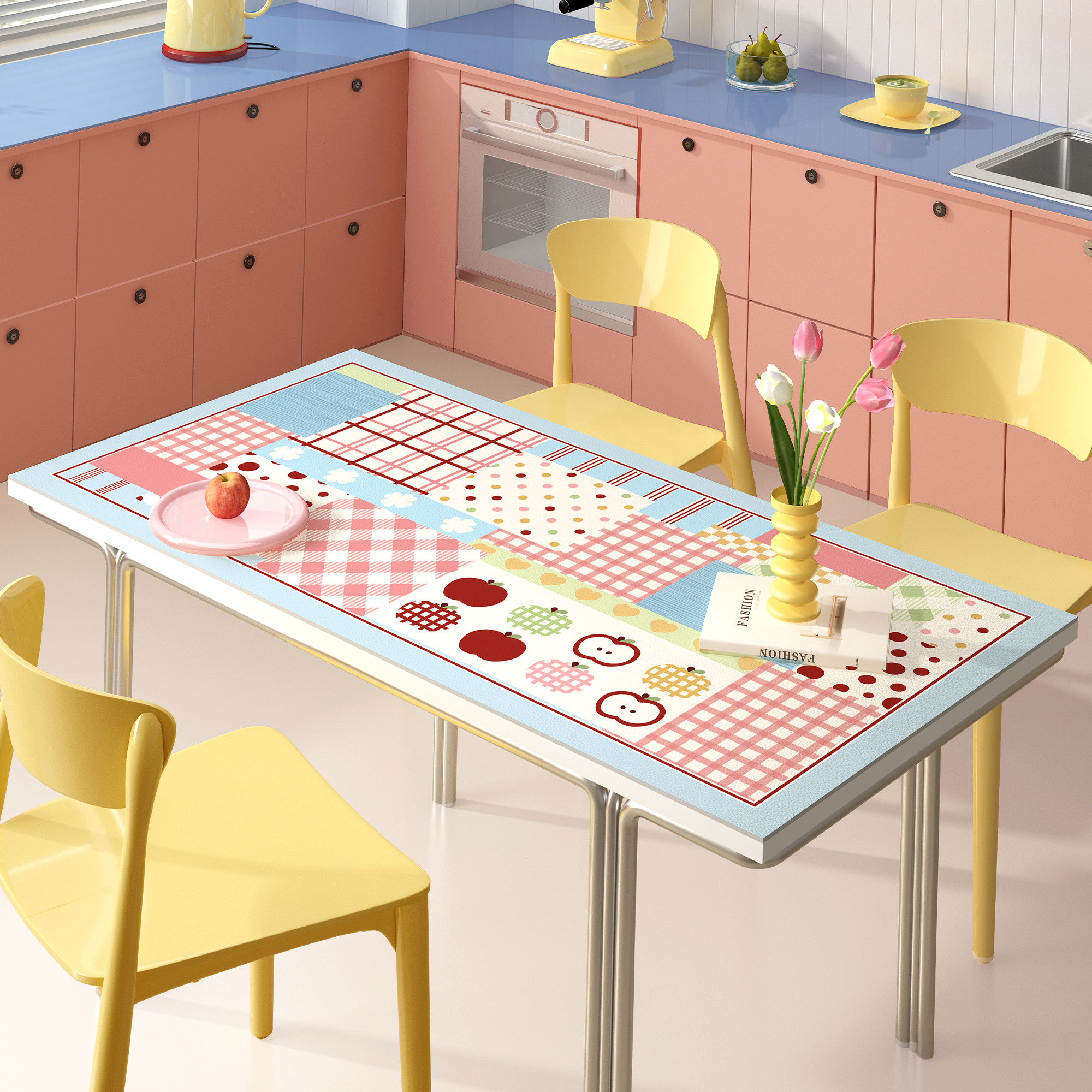 多巴胺餐桌桌垫轻奢高级感桌布防水防油免洗茶几桌垫长方形桌面垫,居家布艺,桌布,淘宝优惠券,粉丝福利购,淘宝优惠卷