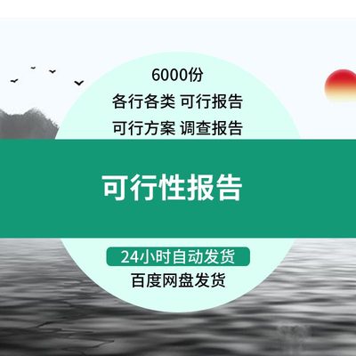 项目可行性研究分析报告案例品牌融资投资资料方案可研模板报告