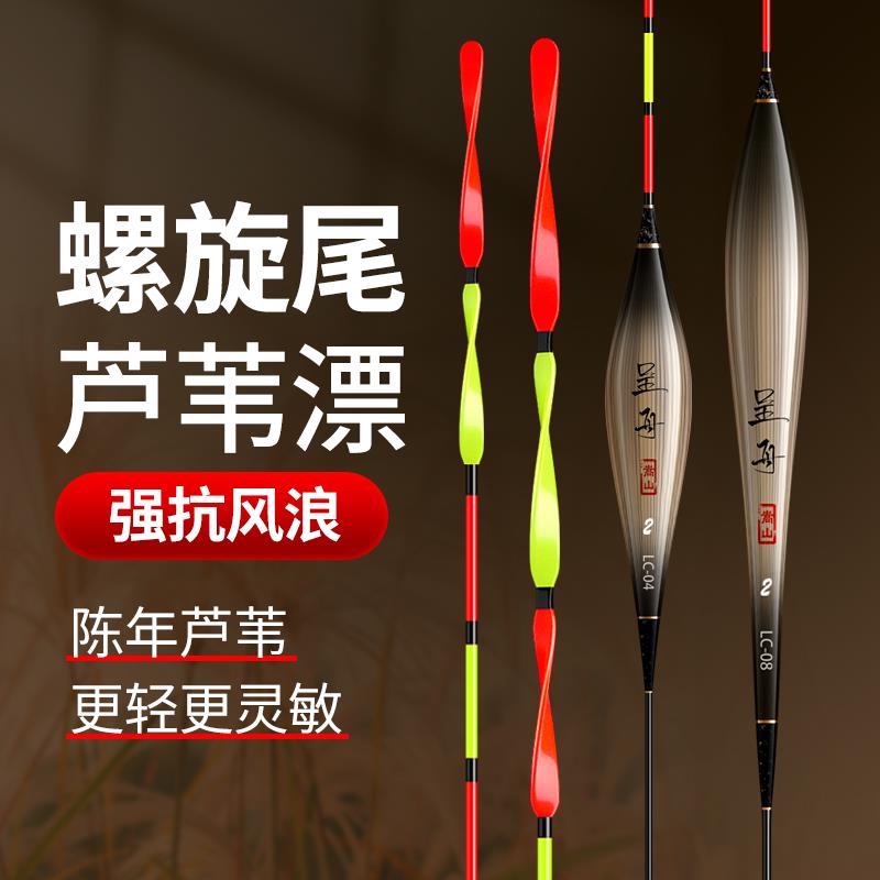 螺旋尾带壳芦苇浮漂鲫鱼漂醒目防风抗走水加粗芦苇高灵敏浮漂