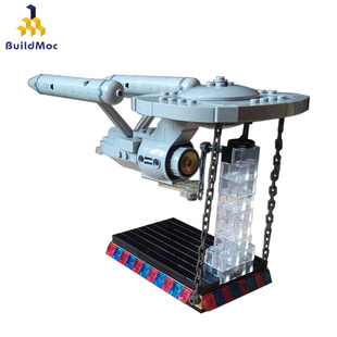 BuildMOC拼装 积木玩具星际迷航企业号船平衡张拉悬浮反重力平衡架
