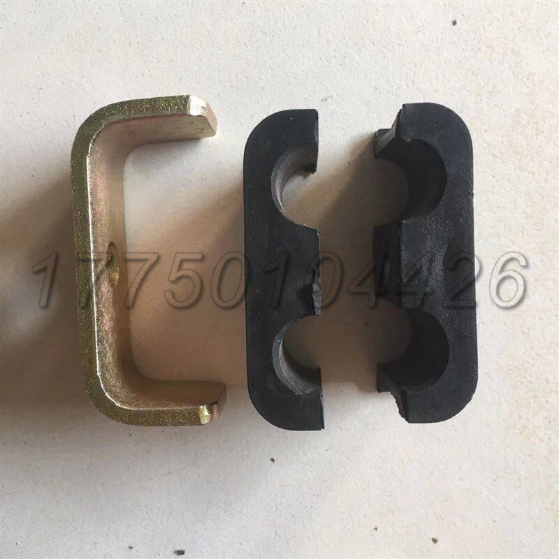 新源挖机轮式挖掘机小臂上橡胶2孔管夹 夹子液压油管软管固定座铁