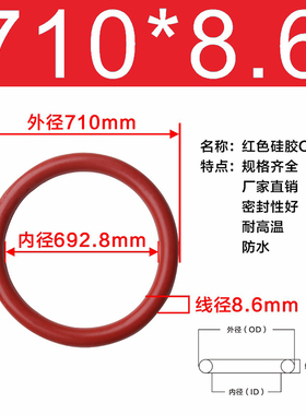 矽胶O型圈外径650/660/670/680/690/700/710/720/730/740*8.6