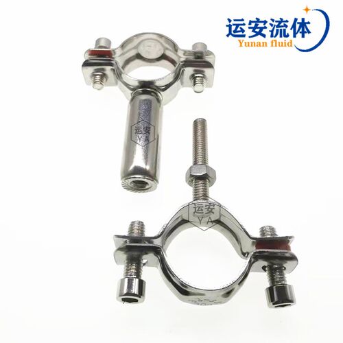 304不锈钢管支架双管固定管箍卡夹可调节双头抱箍喉箍管道紧固4分