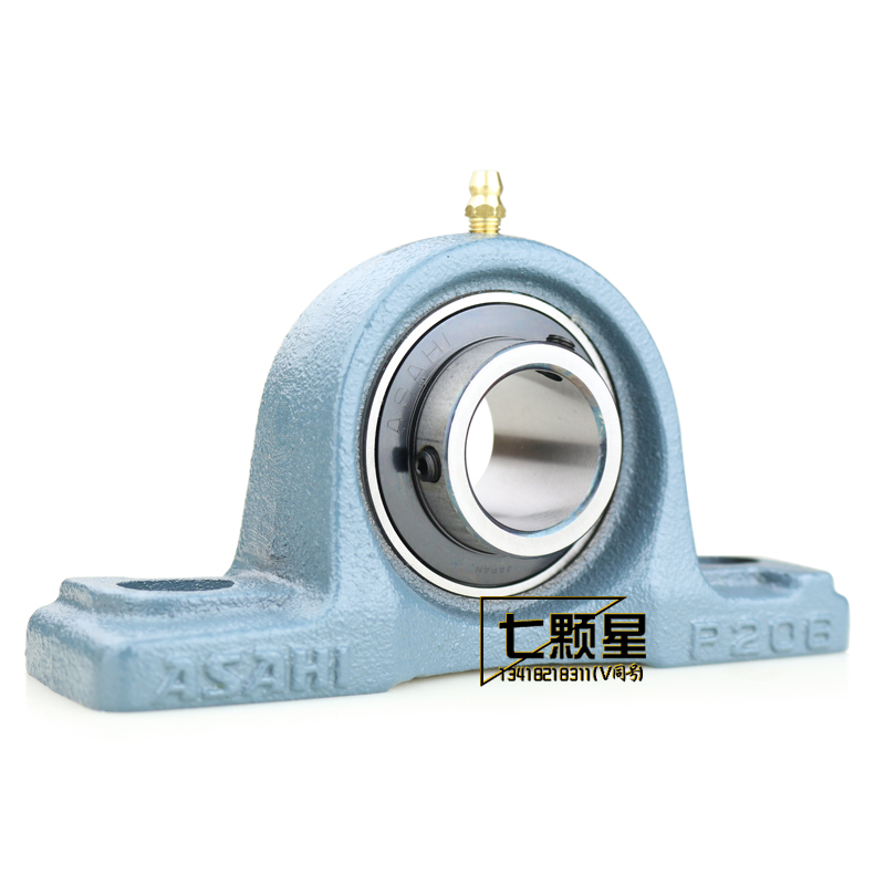 日本原装ASAHI高速静音承重耐高温进口外球面立式带座轴承UCP 206