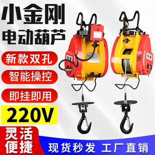电动吊葫芦遥控电葫 小金刚电动葫芦220v小吊机家用小型升降便携式