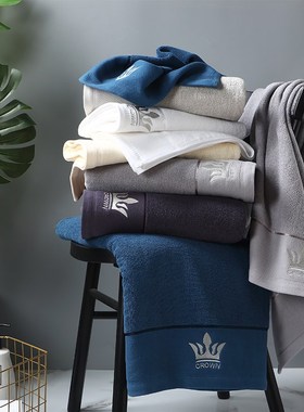 五星级酒店浴巾白色纯棉美容院专用家用吸水男女O大人定制2024新