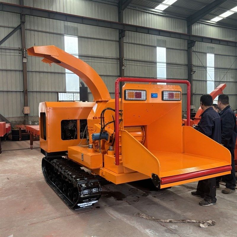 移动履带c移动式树枝粉碎机移动木材果园柴油园林碎枝机食用菌配