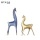 现代创意全铜彩羚j羊轻奢儿童房抽象艺术马摆件萌趣长颈鹿纯铜萌