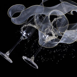 新人结婚敬酒杯idiy一对高脚杯材料包粉色满钻手工礼物结婚礼物