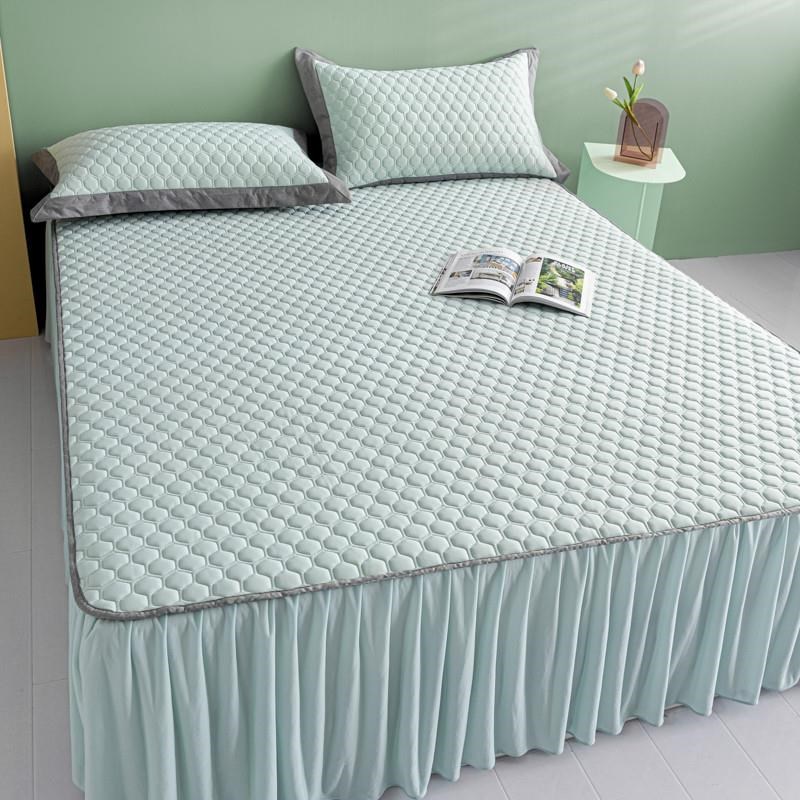 乳胶凉席床裙款四件套夏季冰丝豆豆凉感席子2*2.2mV两米床上可机