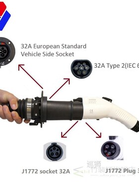 Wallbox EV Charger Adaptor Socket 32Amp SAE J1772 ConZnector