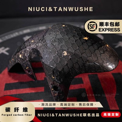 九号电动车E300P原车B改装蜂窝金箔碳纤维前挡泥板