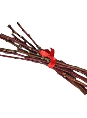 天然桃木东南枝装饰摆件简约现代乔迁送礼10枝一捆红丝带
