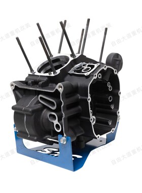 美产 S-S适h用于哈雷17后滑翔发动机支架M8软尾发动机用蓝色支撑