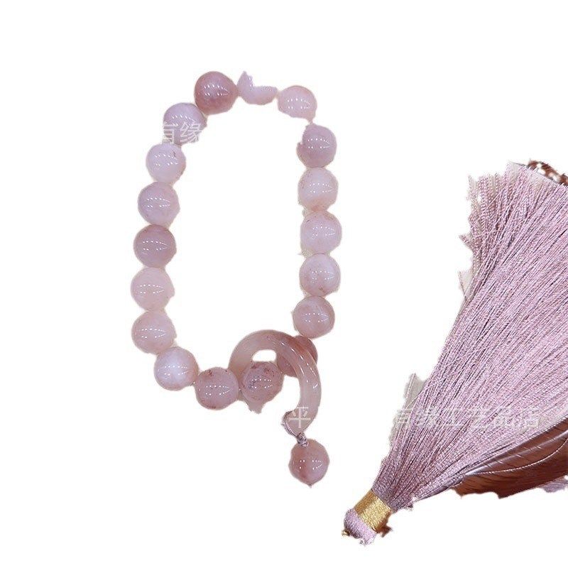 天然金丝玉挑花酿手持樱花粉冰透D白粉桃花酿原石玉石珠圆珠手持,家居饰品,玉雕,淘宝优惠券,粉丝福利购,淘宝优惠卷