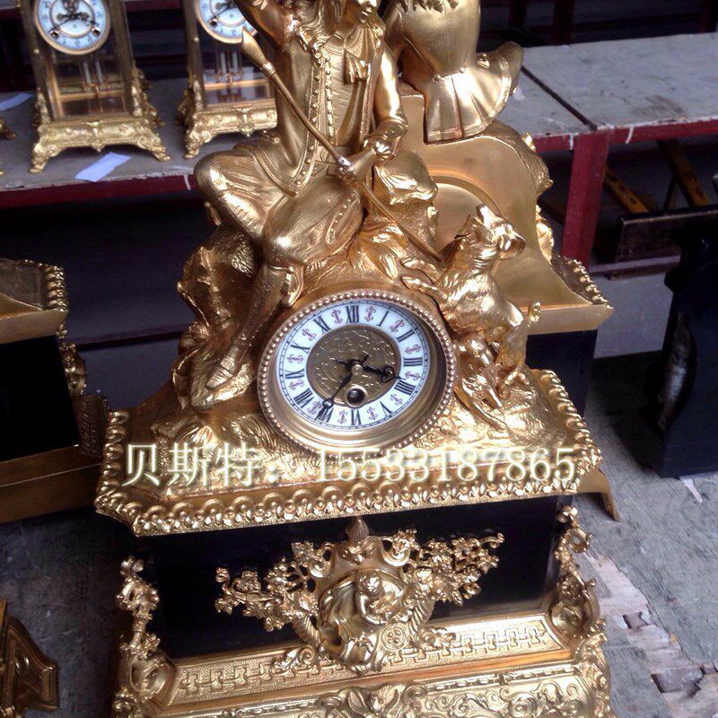 钟表 仿古e纯铜机械座钟 欧式西洋钟表 老式发条古典钟 仿故宫