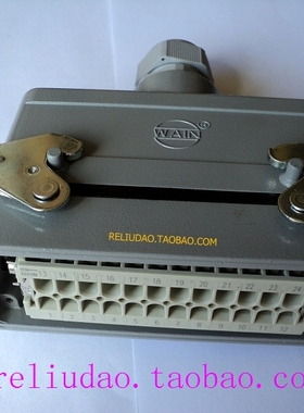 WAIN 24针连接器 套件 HDC-KITS-HE-024-2 顶T出线 双扣 开孔安装
