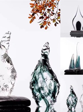 现代轻奢高档琉璃异形q创意桌面家居办公室酒店卧室玄关电视柜摆