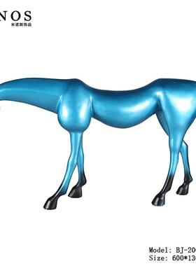 现代轻奢客厅书房马o到成功铁艺马摆件酒店会所样板房软装饰品摆