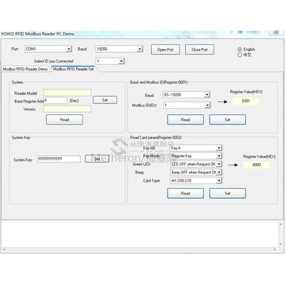 Industrial grade Modbrus RFID reader  PLC, HF 13.56M Card Re