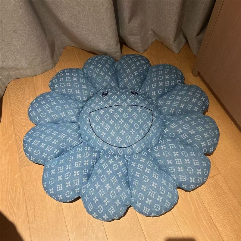 可爱insc水洗牛仔卡通法斗犬抱枕靠垫沙发客厅卧室床头靠枕腰靠背