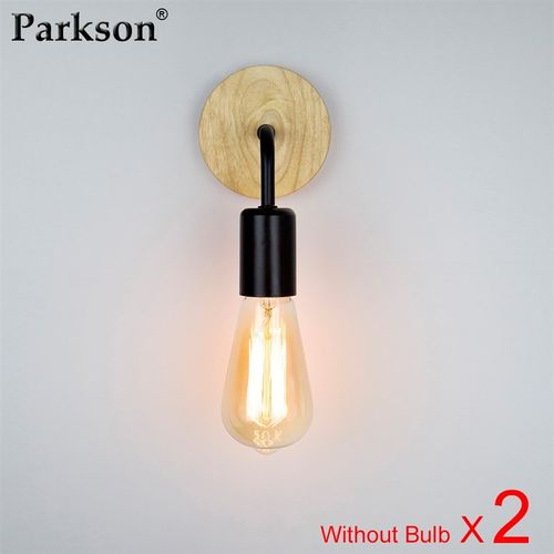 2Pcs Wood Wall Lights Vintage Retro Wall Lamp E27 V110V 220V
