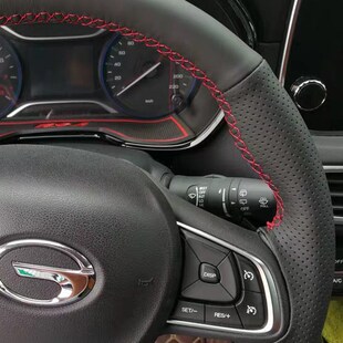 专用广汽传祺gs4方向盘套冬季真皮手缝全车配J件GS3power汽车用品