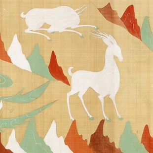 张大千摹九色鹿敦煌m莫高窟第二五七窟北魏鹿王本生卷微喷画稿佛