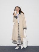 复古中长款 demi 夏日时光机 徐若晗同款 风衣外套