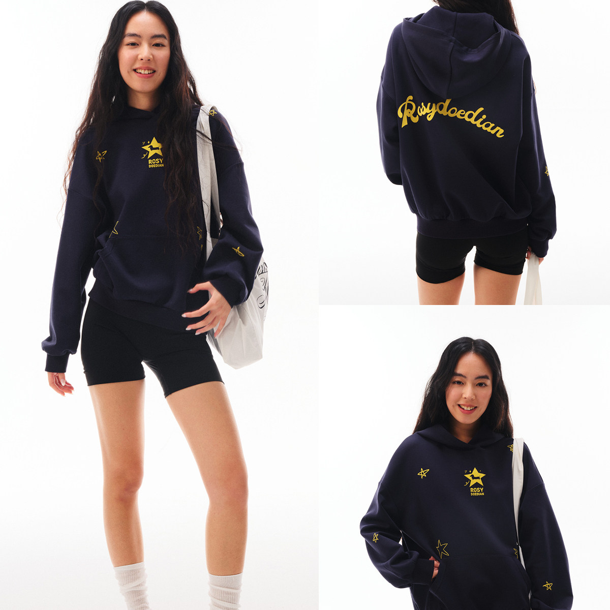 demi et demi×ROSYDOEDIAN赵露思联名手绘感星星腊肠狗连帽卫衣 - demietdemi旗舰店出品