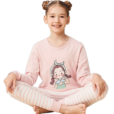 顶瓜瓜女童内衣套装纯棉秋衣秋裤