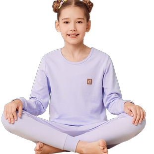 顶瓜瓜儿童内衣套装女童秋衣秋裤纯棉中大童全棉睡衣棉毛衫保暖