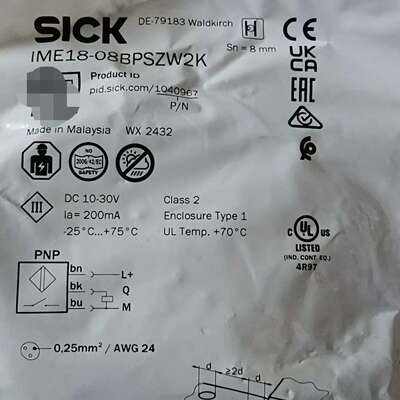SICKIME18-08BPSZW2K接近开关，货号-议价