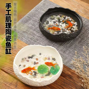 陶瓷鱼缸生态水缸家用微景观水莲水培花盆乌龟小型客厅鱼池桌面缸