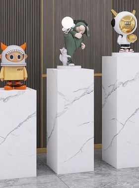 哑光工艺品雕塑摆件底座岩t板摆台轻奢简约意式会所酒店展厅装饰