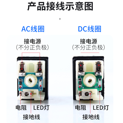 气动电磁阀4V210-08线圈阀头AC220V AC110V  AC36V 带灯纯铜DC24V