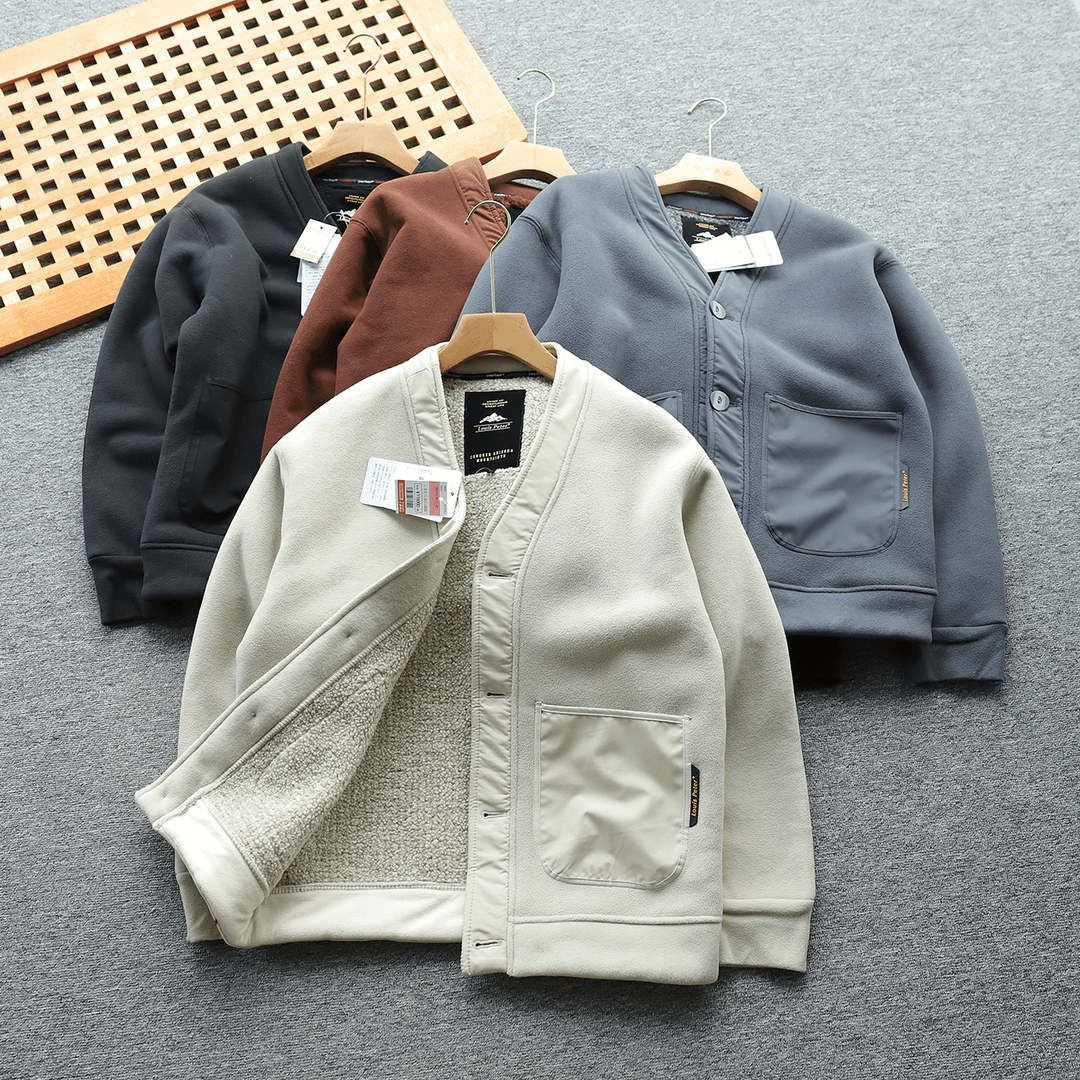 一件过冬!日单 户外男女同款 加绒加厚 开衫摇粒绒加厚外套