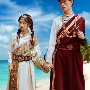 新款男士藏族服装女贵族藏袍写真西藏旅游少数民族风藏式舞蹈演出
